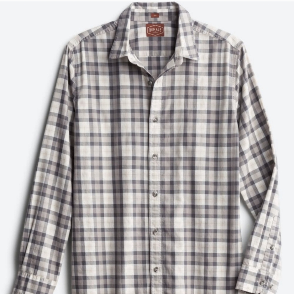 RED ALE BY ALESBURY Velasquez Gray Plaid Twill Shirt - XXL